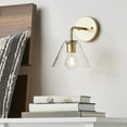 thumbnail image 3 of Better Homes & Gardens Clear Glass Wall Light Burnished Brass, 1 A19 Bulb Included, 3 of 9