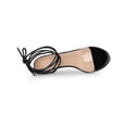 thumbnail image 4 of BLISSFUL STEP Women's Clear Strap Lace Up Clear Stiletto Heel Sandals Black 8, 4 of 8