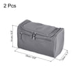 thumbnail image 2 of Uxcell Waterproof Canvas Hanging Toiletry Bag Makeup Pouch with Strap Hook Zipper, Grey 2 Pack, 2 of 5