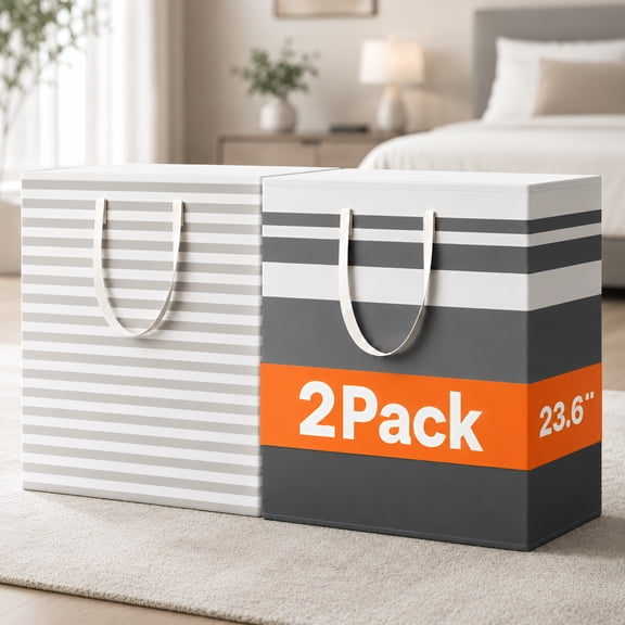YTAKY Laundry Basket, 2-Pack 100L Large Collapsible Laundry Hamper Waterproof for Dorm Clothes Toy Storage