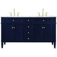 thumbnail image 5 of Elegant Decor Williams 60" Double Marble Top Bathroom Vanity in Blue, 5 of 16