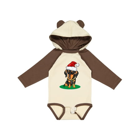 

Inktastic Christmas Dachshund Dog Santa Gift Baby Boy or Baby Girl Long Sleeve Bodysuit