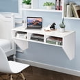 thumbnail image 6 of Giantex  Wall Mounted Desk Hutch, Computer Desk Floating, Home Office Working Desk, Laptop Table Writing Desk w/Storage Shelves, White, 6 of 6