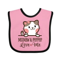 Inktastic Meemaw and Pop Pop Cat Grandchild Girls Baby Bib