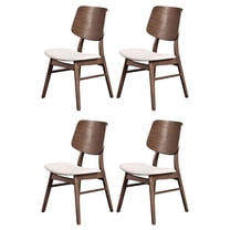 FurniFact Solid Wood Dining Chair Set of 4 Walnut Mid-Century Brown