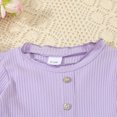 thumbnail image 4 of Lenpel Baby Clothes for Girls Toddler Fall Winter Cute Ruffle Long Sleeve Ribbed Shirts Pants 2Pcs Infant Outfits Set, 4 of 7