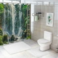 thumbnail image 7 of Orinice Waterfall shower curtain tropical forest leafy plants falling water flowers plants lake natural landscape creative window scenery home bathroom polyester fabric 60x72, 7 of 7