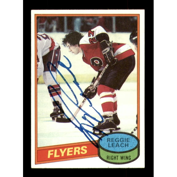Reggie Leach Autographed 1980-81 Topps Card #70 Philadelphia Flyers SKU #251227