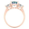 thumbnail image 4 of 4.0ct Emerald Cut Blue Natural Sky Blue Topaz 14k Yellow Gold Engraving Statement Bridal Wedding Three-Stone Designer Ring Size 9.75, 4 of 7