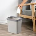 thumbnail image 2 of Kitchen Trash Can, Step-On Garbage Can with Lid, Tall Kitchen & Bathroom Trash Can, Small Office Waste Bin, Gray - Xuniizn, 2 of 7