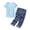 Sky Blue, variant on Jindong Pajamas Set for Women Women's Cotton Pajama Set Cute 2 Piece Set Comfy Summer V Neck Short Sleeve Shirt Capri Sleepwear Womens Loungewear