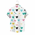 thumbnail image 5 of Valentines Love Heart Shirt for Men Casual Short Sleeve Holiday Outfit for Beach Vacation Date, 5 of 5