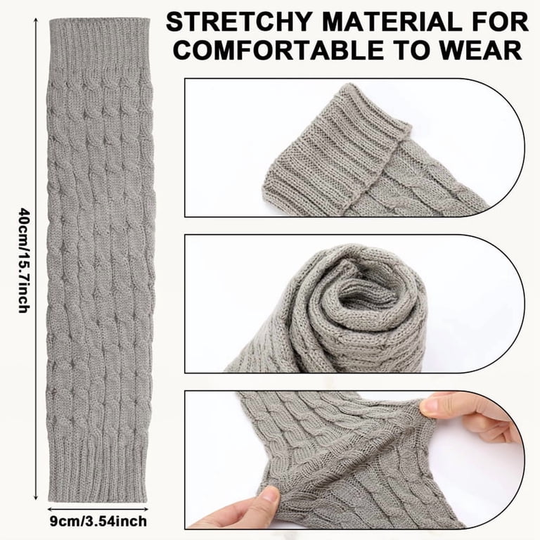 Bocaoying 4-Pack Thermal Cable Knit Leg Warmers for Women photo 2