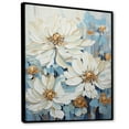 thumbnail image 2 of Designart "Natural Blue Symphony Of Zinnias" Zinnias Floater Framed Wall Art Living Room, 2 of 5