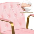 thumbnail image 2 of KIGOTY Reclining Salon Chair with Adjustable Backrest, Heavy Duty Barber Chair with Durable Steel Frame, 360 Degrees Swivel Stylist Chair, Pink, 2 of 7