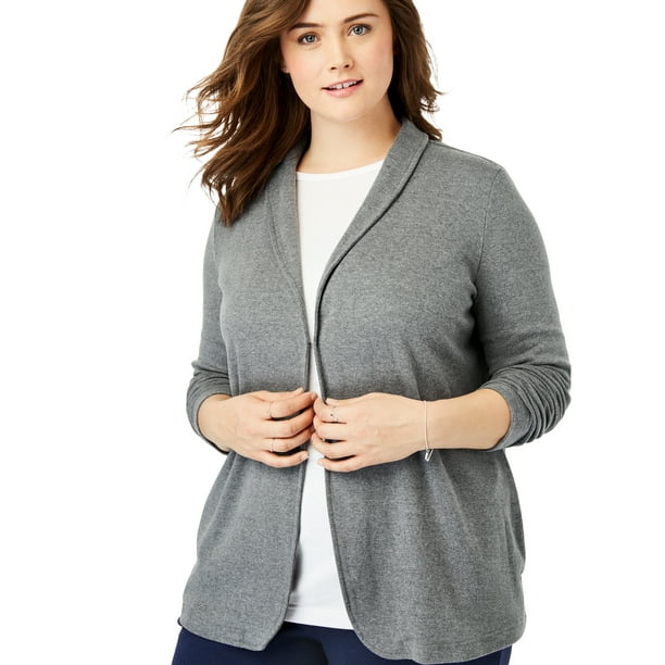 søskende trone arabisk Woman Within - Woman Within Women's Plus Size 7-Day Knit Jacket -  Walmart.com - Walmart.com