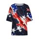 thumbnail image 4 of Fiudx Ofertas Del Día Blusa Holgada de Algodón Estampada con Manga 3/4 Informal a La Moda para Mujer, 4 of 5