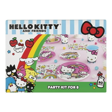 Hello Kitty Multicolor Tableware Party Kit for 8 Guests, 1ct