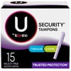 U by Kotex Security Tampons, Multipack, Regular/Super Absorbency, Unscented, 15 Count