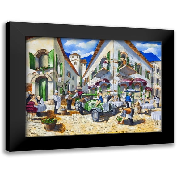 West, Ronald 24x19 Black Modern Framed Museum Art Print Titled - Corner Cafe at Cafe da Vinci II