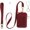 Bordeaux Red, variant on 2-in-1 ID Badge Holder & Lanyard Wallet - Multi-Use Womens Small Wallet with Removable Wristlet & Neck Lanyard, Clear Window, 5 Card Slots, Phone Holder, Ring Keychain - Brown