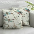 thumbnail image 3 of COMIO  Square Decorative Throw Pillow Case Cushion Cover, Dragonfly Bloom Bouquet Spring Soft Pillowcase, 3 of 5
