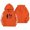 3 Orange, variant on Gyujnb Football Print Hooded Pullover with Sleeve Graphic, Casual Layering Top (Toddler to Big Girls),18-24 Months