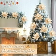 thumbnail image 4 of 6 Pcs Christmas Poinsettia Flowers Artificial 12 Inch Large Frost Edged Flannel Christmas Faux Poinsettia Flowers Xmas Tree Decor for New Year Wedding Party, 4 of 7