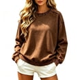 thumbnail image 3 of Hearthz Vintage Womens Oversized Sweatshirt Raglan Long Sleeve Drop Shoulder Crewneck Sweatshirts Women Fall Winter Womens Pullover, 3 of 8