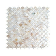 WS Tiles - Mother of Pearl Caribbean Beach 11.8 in. x 11.8 in. Fish Scale Seashell Mosaic Wall Tile (10.56 sq. ft. / Case)