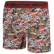 Ed Hardy Mens 3-Pack Performance Boxer Briefs, Active Stretch Dry Fit Print Boxers, Multicolor Male Underwear, Small