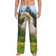 thumbnail image 1 of Balery Horse Rearing Up In The Field Pantalones de pijama para hombre, pijama ultraligero, pantalón de descanso-Small, 1 of 6