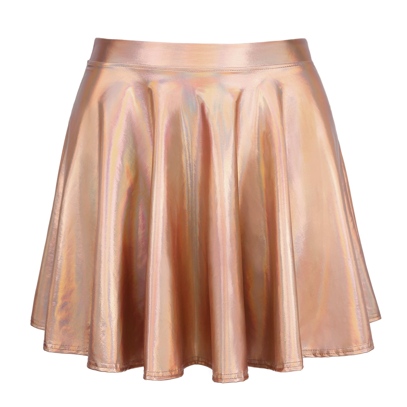 pleated rose gold skirt