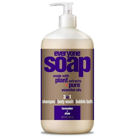 (2 pack) EO Everyone Lavender & Aloe 3-in-1 Body Wash Bubble Bath Shampoo 32 (Best Aloe Vera Shampoo India)
