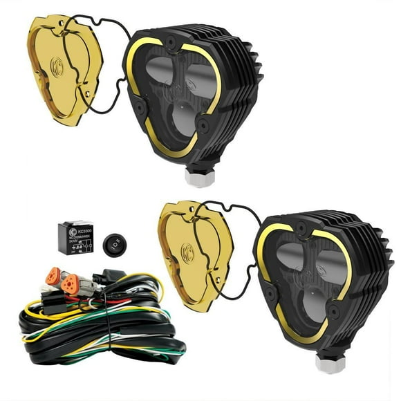 KC Hilites Driving/Fog Light 0284 Driving/Fog Light; Flex Era; 3 Dual Mode LED Bulb; Clear Bulbs; Combo Beam; 3682 Lumens/5949 Lumens; Clear Lens; Black Aluminum Alloy Housing; Surface Mount