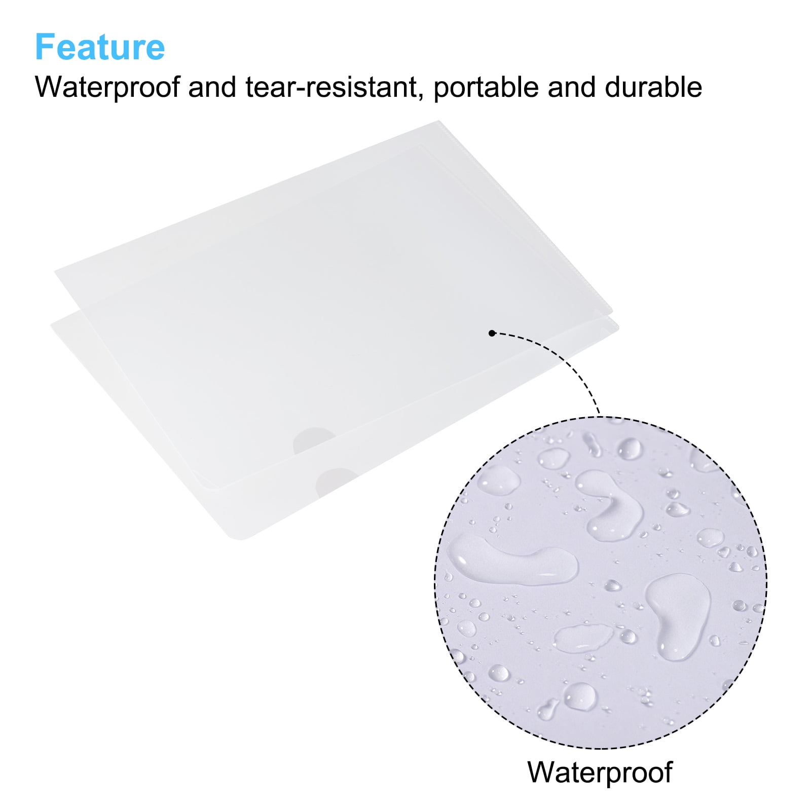 Unique Bargains L Type Clear File Pockets for Office Documents Clear