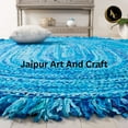 thumbnail image 6 of Jaipur Art And Craft Genuine Cotton Indoor Carpet Oval Shape Hand Braided Reversible Light Blue Area Rug Rug Size - (7x9 Sq Feet), (84x108 Inches), (210x270 CM), 6 of 6
