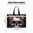 thumbnail image 3 of Cauagu Flower Horn Skull A Pattern Canvas Tote File Bag, Zipper Tote Bag Business Briefcase Document Bag with Handle A4 File Organizer Laptop Bag for Travel and Work, 3 of 8