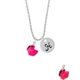 thumbnail image 2 of Delight Jewelry Resin Hot Pink Flamingo Silvertone Script Initial Disc - H - Charm Necklace, 20"+3", 2 of 4