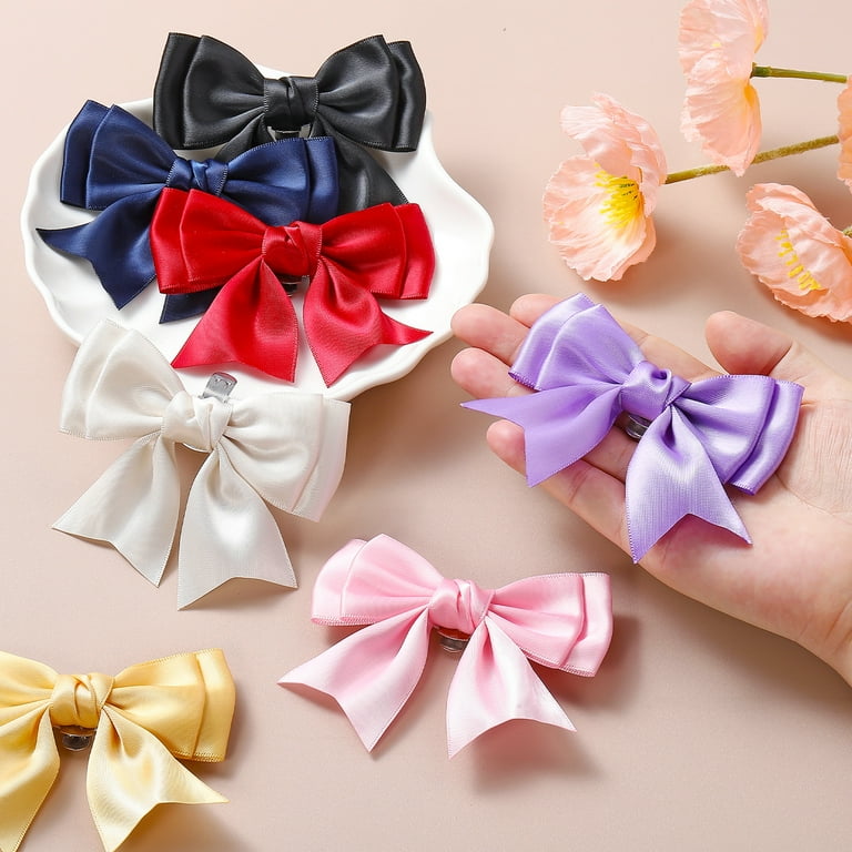 Uxcell Women Bow Shoe Clips, Satin Elegant Detachable Bowknot Shoe