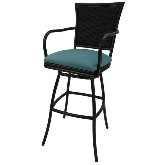 Outdoor Extra Tall Patio Bar Stool 34" Erin Black - Aqua