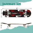 thumbnail image 2 of 31'' Complete Skateboard 7 Layer Canadian Maple Double Kick Deck Skateboards Red Floral Halloween Scary Gothic Dark Skulls Roses Feathers Leaves Skate Board for Beginner Adult Gifts, 2 of 5