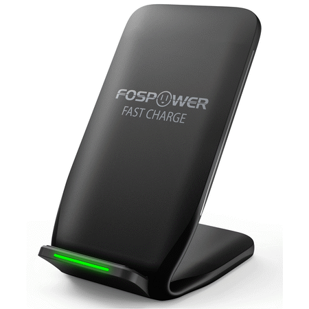 QI Wireless Charger, FosPower 2-Coil Qi Wireless Fast Charging Phone Stand (AC Adapter Not Included) for iPhone X/8 Plus/8, Galaxy S8 Plus/S8/Note 8, Google Nexus 6P, LG (Best Nexus Wireless Charger)