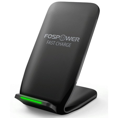 Fast Charge Stand QI Wireless Charger, FosPower 2-Coil Qi Wireless Fast Charging Phone Stand (AC Adapter Not Included) for iPhone X/8 Plus/8, Galaxy S8 Plus/S8/Note 8, Google Nexus 6P, LG V30/G6 ()