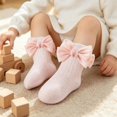 thumbnail image 6 of Miaouyo Toddler Baby Girl Crew Socks Soft Breathable Lace Ruffle Bow Princess Socks, 6 of 7