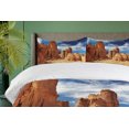 thumbnail image 4 of Ambesonne Desert Duvet Cover Sets, Bizarre Sandstone Cliffs, 2-King, Navy Blue Mustard Orange, 4 of 7
