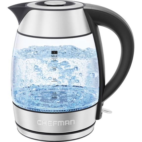 Chefman Electric Kettle, 1.8L 1500W with Lift-Off Removable Lid and Auto Shutoff