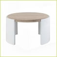thumbnail image 6 of Oak & White Two-Tone Modern Coffee Table - 70lbs Weight Capacity, 45mm Thick Tabletop for Living Room, 6 of 6