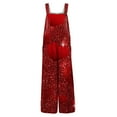 thumbnail image 4 of ASDFVBKG Valentine's Day Jumpsuit Women Dressy One Piece Button Jumpsuits Pockets Wide Leg Onesie Heart Print Classic Overalls Loose Clothing Wine XL, 4 of 5