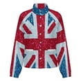 thumbnail image 5 of Jackets for Women Winter Coat Jackets Flannel Stand Collar Jacket(Glittery Union Jack Flag,Size:S-4XL), 5 of 7
